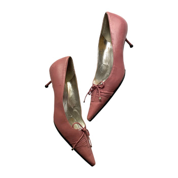 Dolce & Gabbana Y2K dusty pink leather kitten heel courts 38