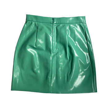 Miu Miu SS2014 mint green vinyl mini skirt 42 IT