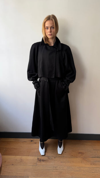 British vintage maxi trench coat