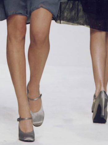 Prada A/W 1994 grey silk satin courts 38 IT