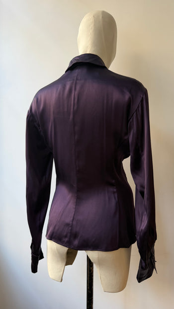 Yves Saint Laurent Rive Gauche early 2000’s purple silk blouse