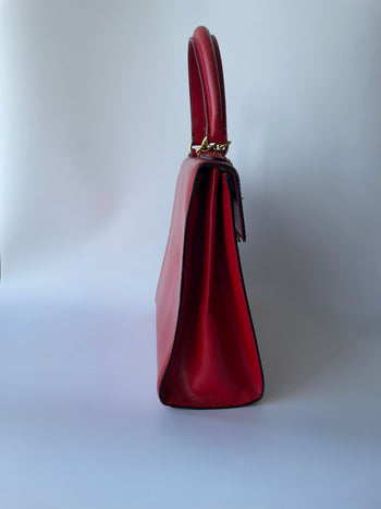 Celine vintage Top-Handle Bright Red Handbag
