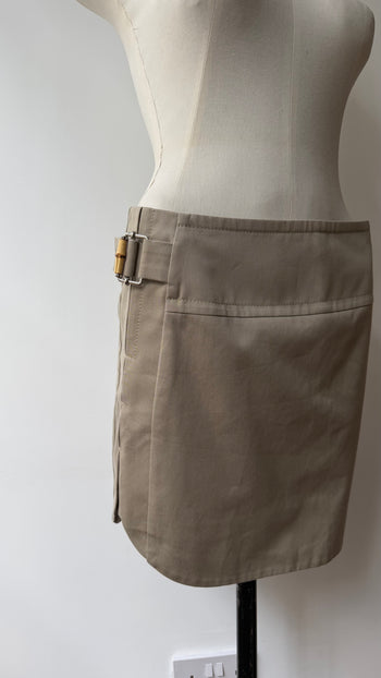 Gucci bamboo detail cargo style mini skirt 38IT