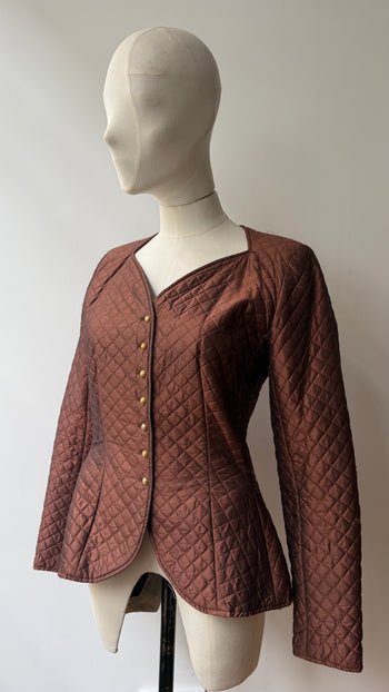 Kenzo 90’s vintage quilted silk copper jacket
