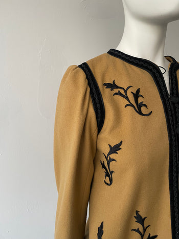 Yves Saint Laurent 70’s wool jacket with velvet appliqué