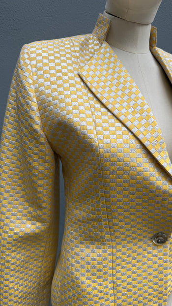 Yves Saint Laurent silver and yellow lame vintage blazer