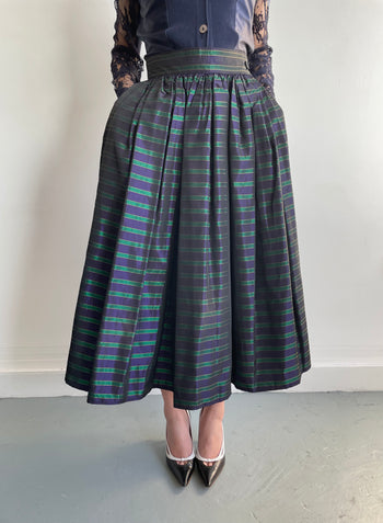 Yves Saint Laurent 1980’s vintage metallic striped skirt