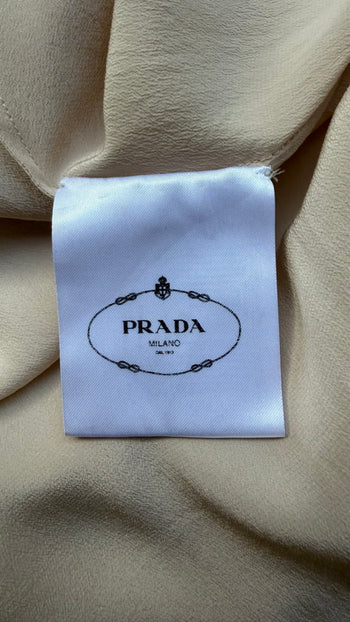 Prada silk chiffon maxi nude under layer dress