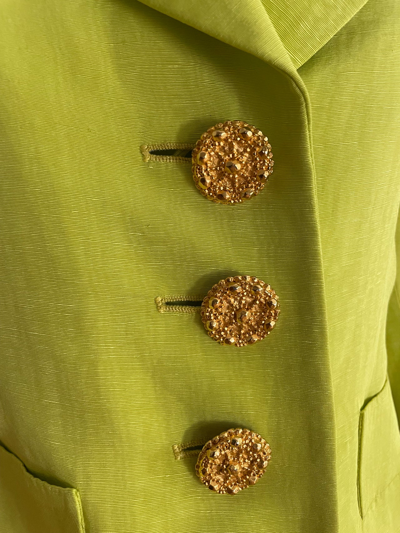 Yves Saint Laurent vintage lime yellow blazer with statement buttons