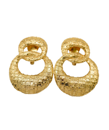 Givenchy 80’s statement clip-on quilted earrings