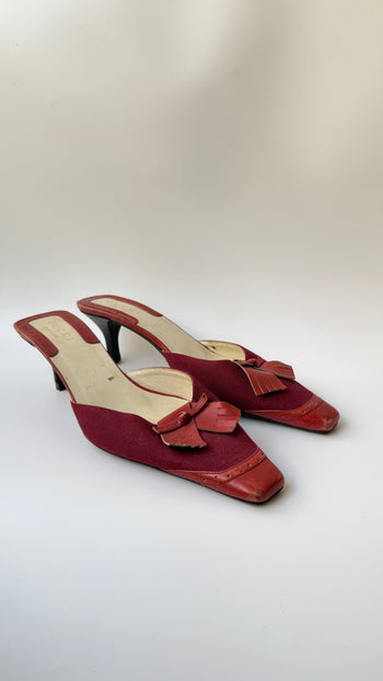 Gucci tassel detailed vintage kitten heel mules 38.5