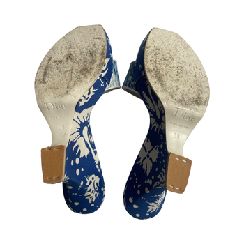 Dior SS2004 Surf Collection open-toe wedge mules 38 EU