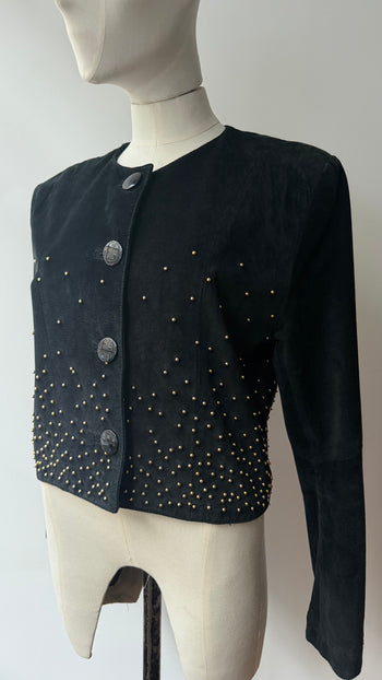 Dino’z 1980’s vintage black suede studded jacket