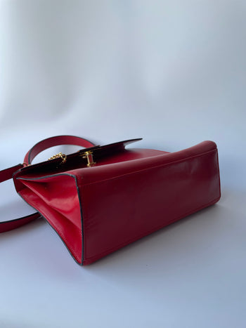Celine vintage Top-Handle Bright Red Handbag