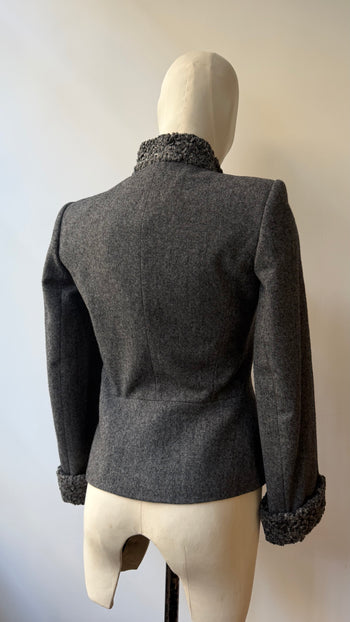 Vintage wool high collar jacket XXS-XS