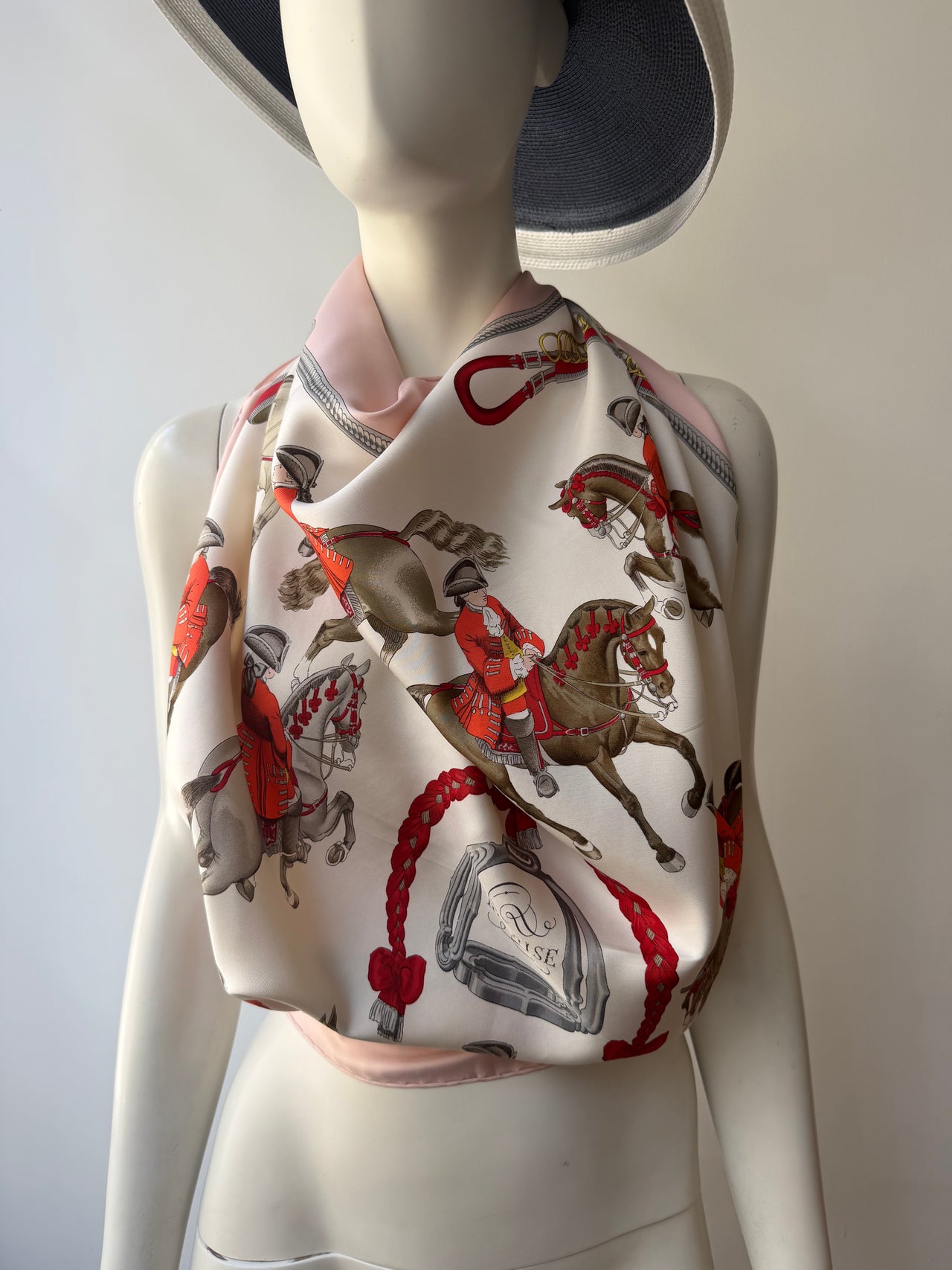 Hermès 1993 Reprise Carre 90 Philippe Ledoux equastrian silk scarf