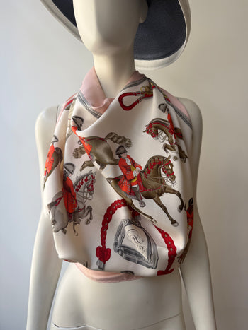 Hermès 1993 Reprise Carre 90 Philippe Ledoux equastrian silk scarf