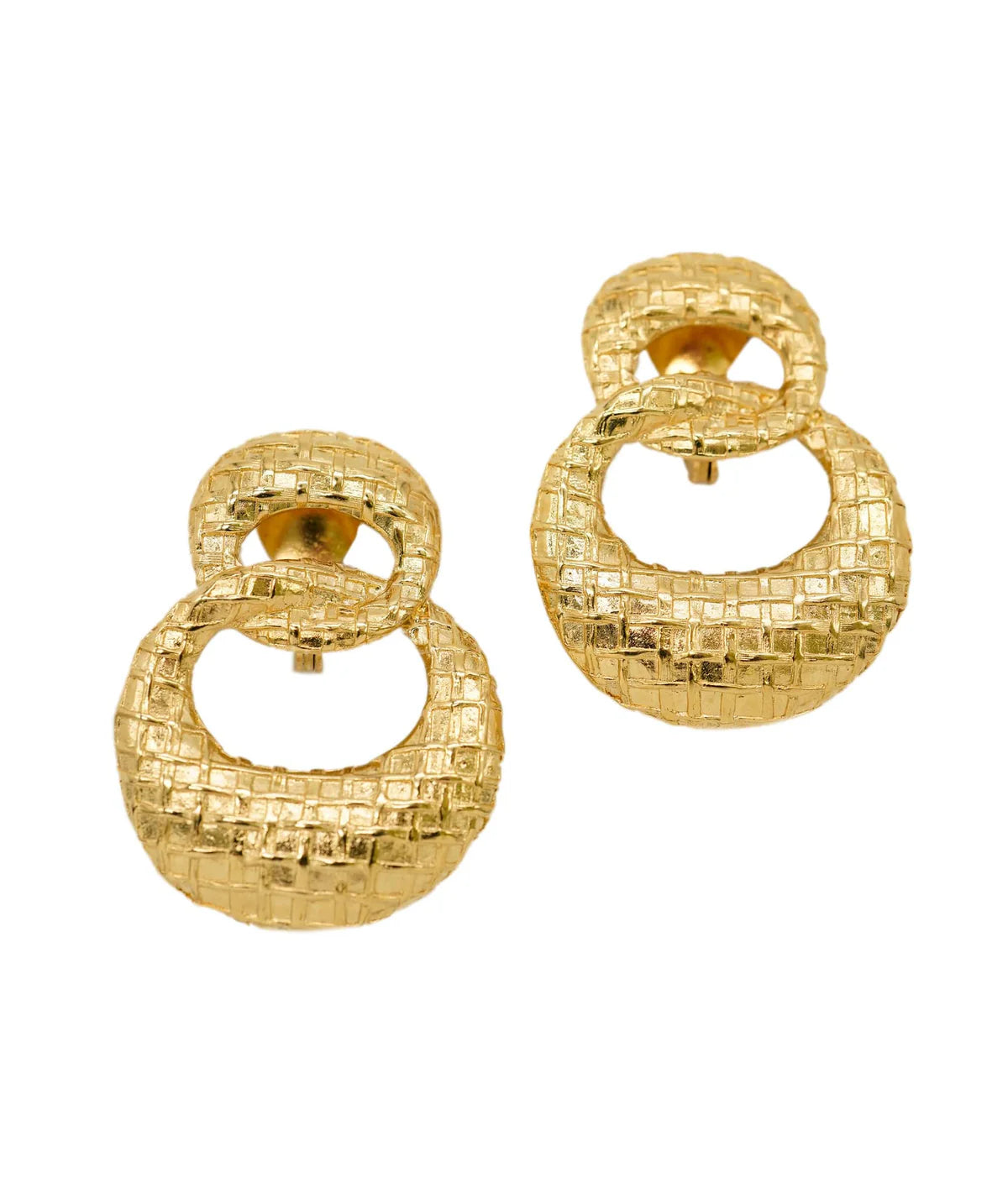 Givenchy 80’s statement clip-on quilted earrings