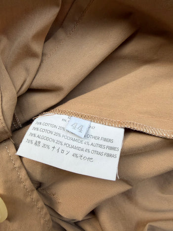 Prada belted cotton mix camel summer day dress
