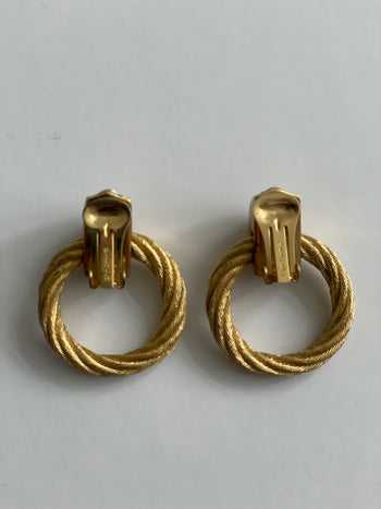 Christian Dior 80s door knocker clip-on earrings