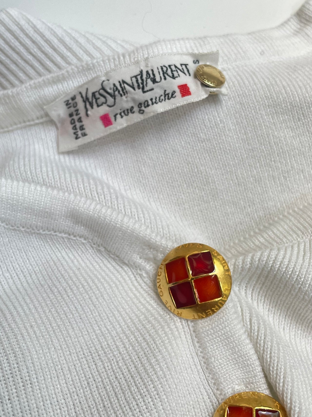 Yves Saint Laurent vintage cropped knitted short sleeve cardigan