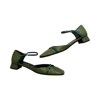 Prada Mary Jane style 90’s green leather flats 37-38 IT