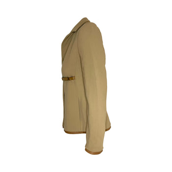 Prada 90s minimalist camel wool jacket blazer