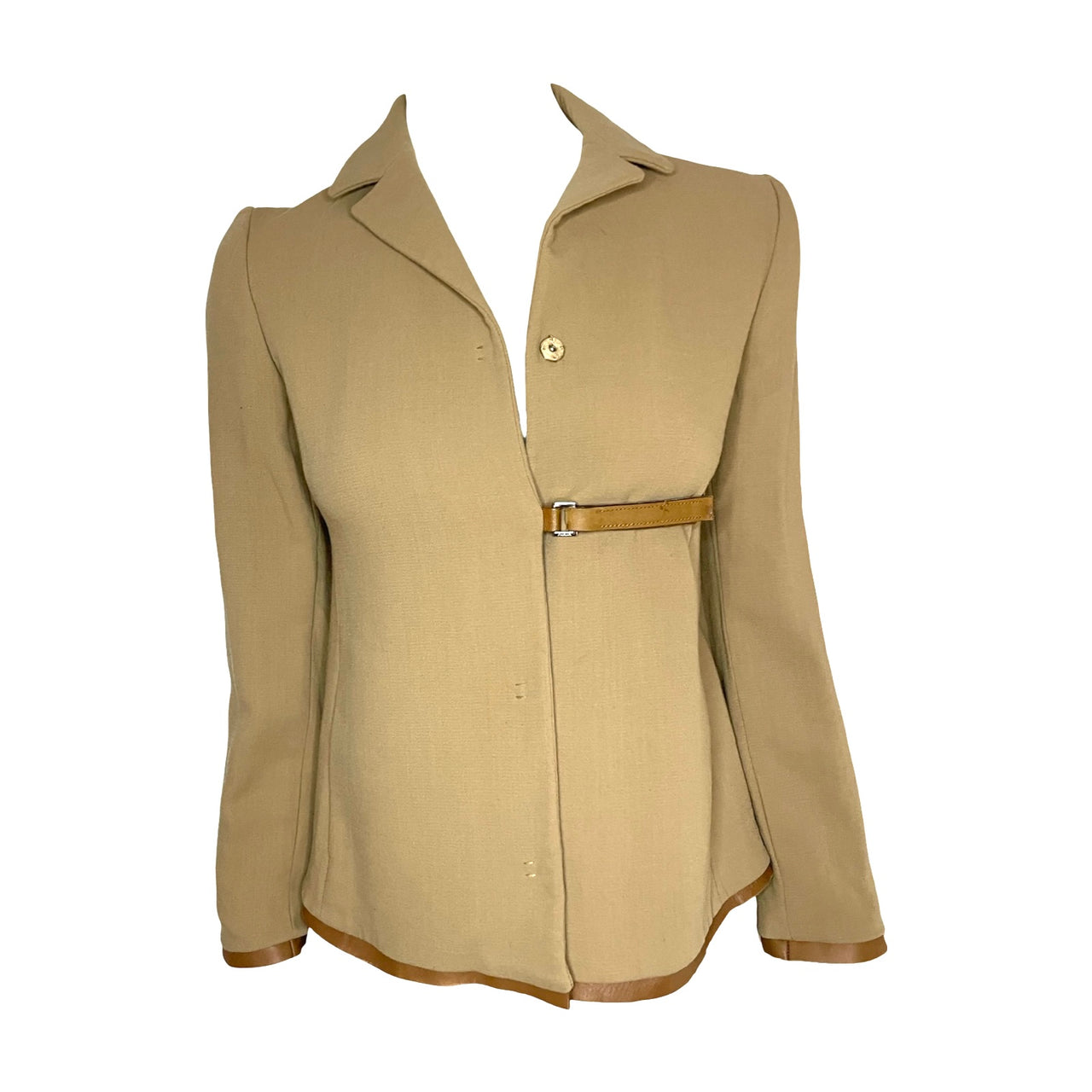 Prada 90s minimalist camel wool jacket blazer