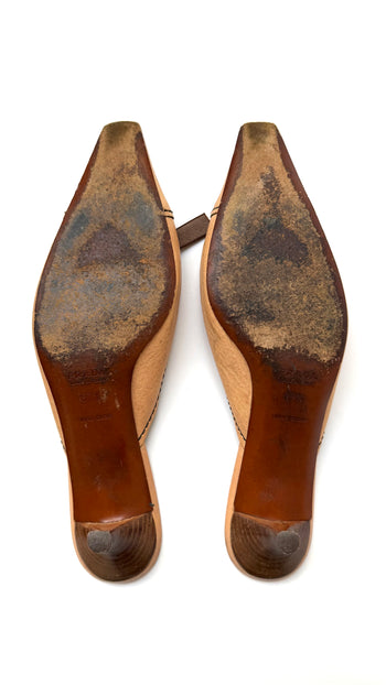 Prada vintage kitten heel mules with velvet bow 37.5 IT