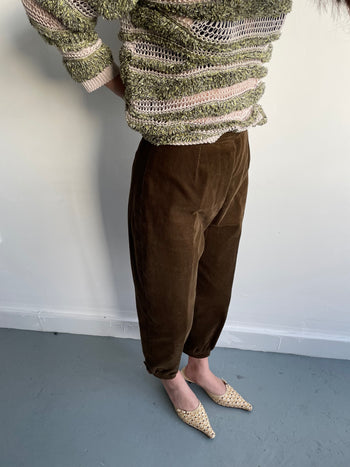 Yves Saint Laurent 1970’s vintage brown corduroy cropped trousers