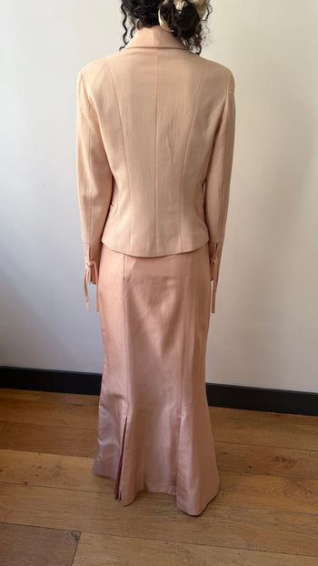 Christian Lacroix vintage double-breasted pastel pink blazer