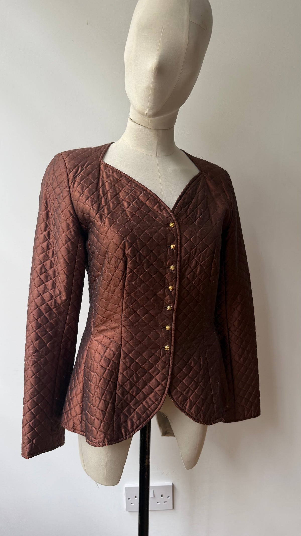 Kenzo 90’s vintage quilted silk copper jacket