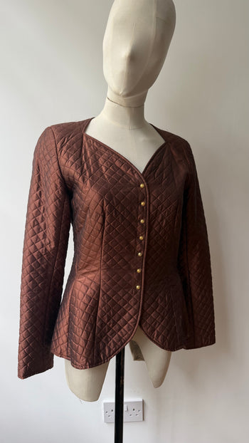 Kenzo 90’s vintage quilted silk copper jacket