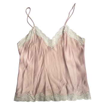 Christian Dior vintage rose pink lace detail camisole