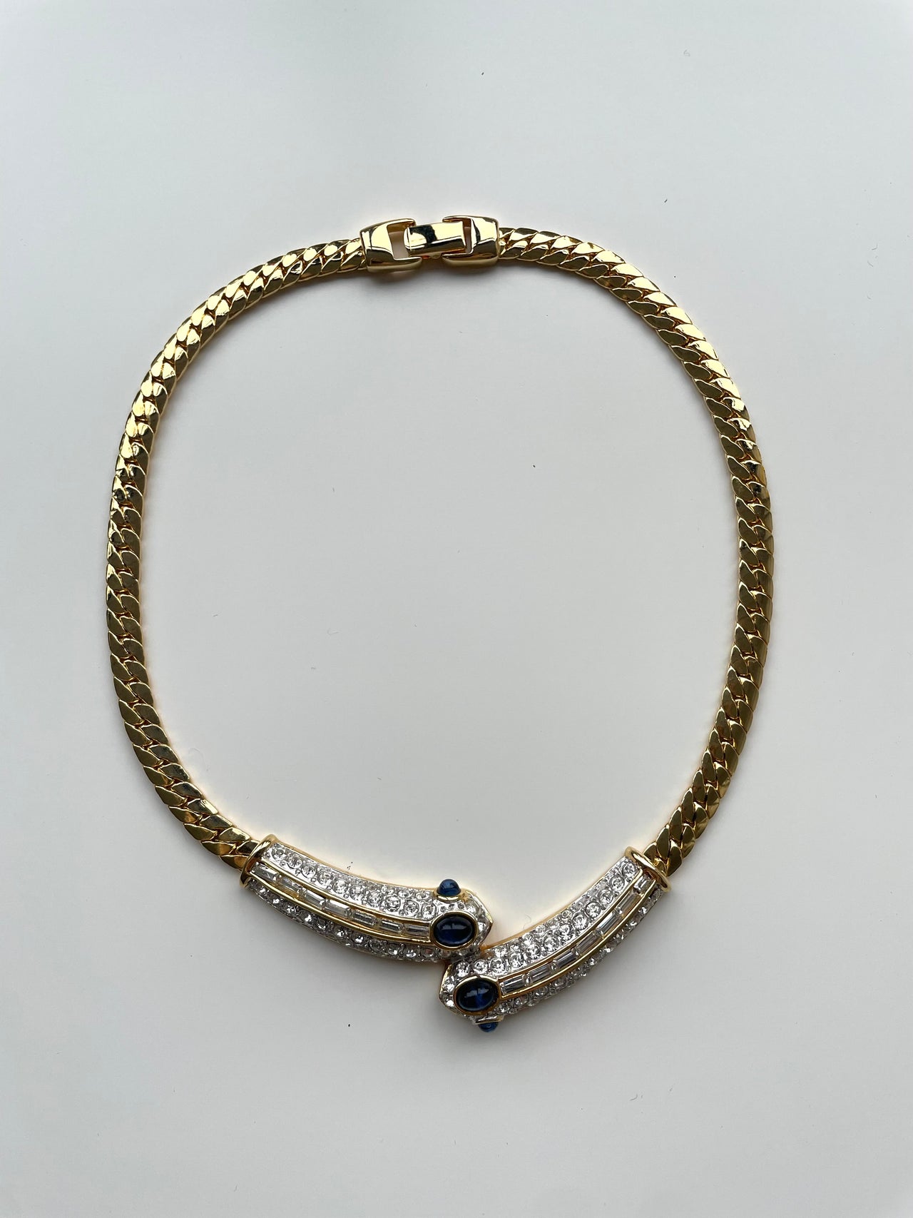 Givenchy 1980’s diamanté snake necklace