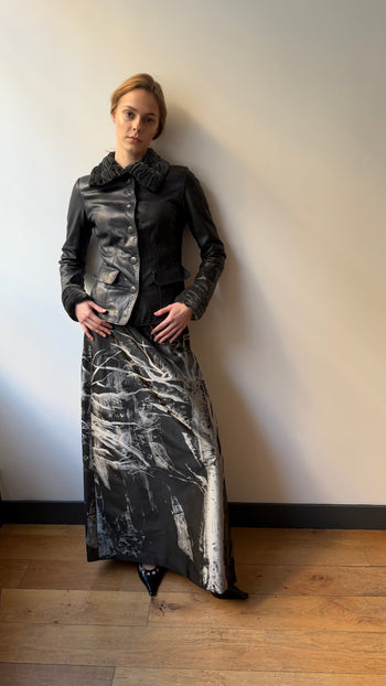 Maxi landscape print skirt