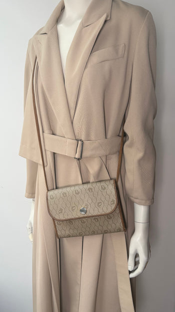 Dior vintage honeycomb coated canvas cross-body bag
