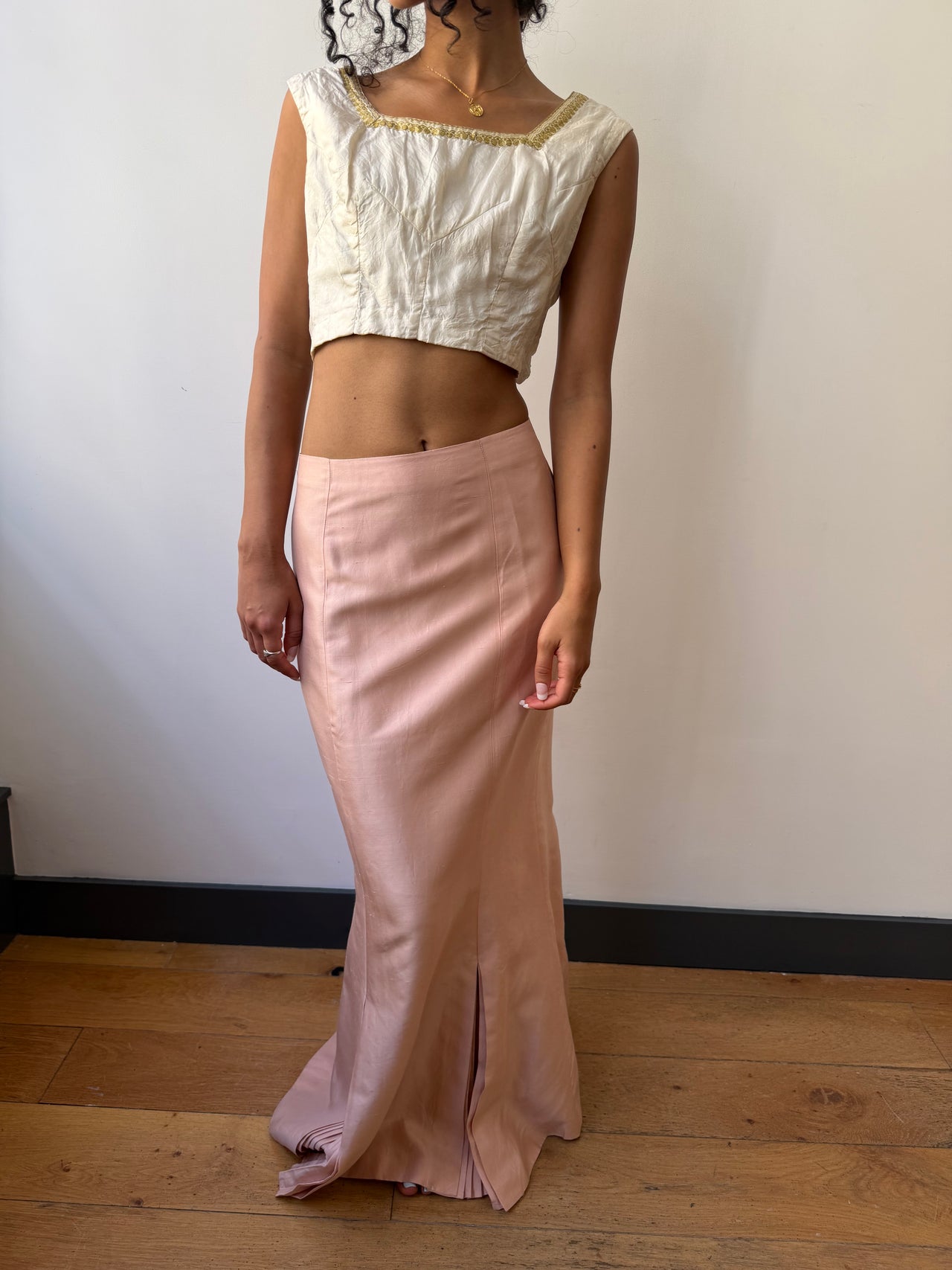 Renato Nucci raw silk maxi mermaid skirt