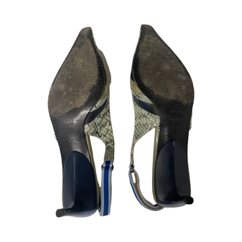 Miu Miu SS2000 snakeskin slingback courts 38.5 IT