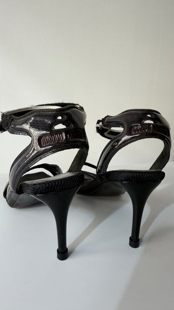 Miu Miu archive 1999 Sporty Chic open toe courts 35.5-36.5