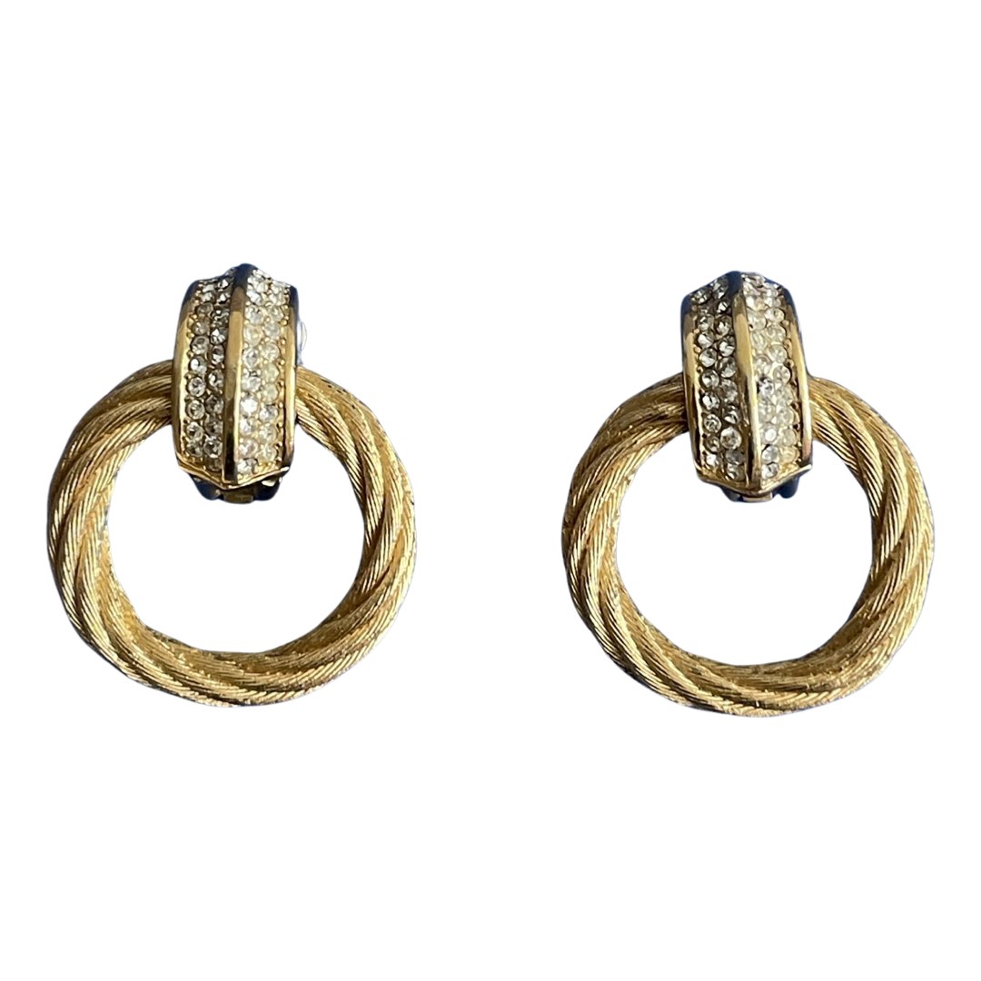 Christian Dior 80s door knocker clip-on earrings
