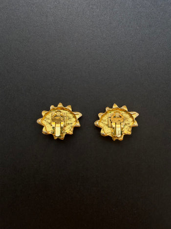 Hermès vintage sun motif clip-on earrings