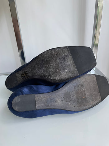 Lanvin pre-owned royal blue silk ballet flats