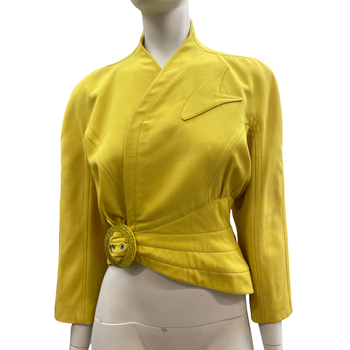 Thierry Mugler 80’s iconic asymmetrical bright yellow jacket