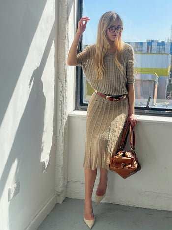 Vintage knitted summer semi-sheer dress