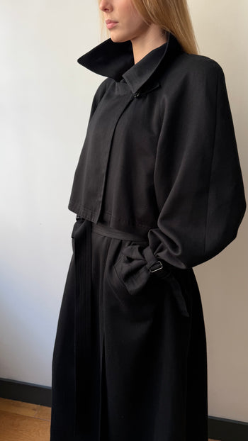 British vintage maxi trench coat
