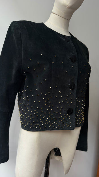 Dino’z 1980’s vintage black suede studded jacket