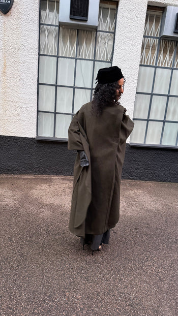 Austrian vintage batwing style wool coat cape