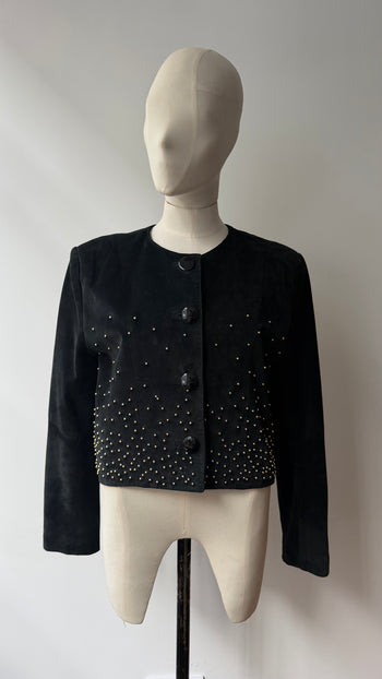 Dino’z 1980’s vintage black suede studded jacket