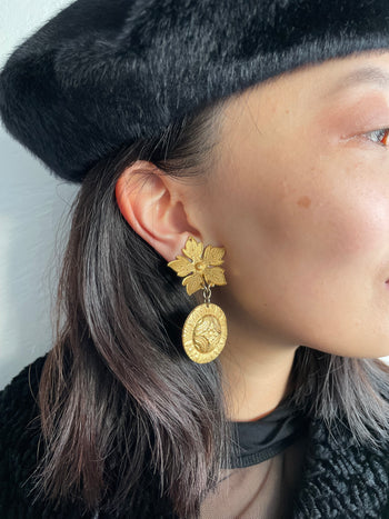 Miriam Haskell 80’s door knocker style clip-on earrings